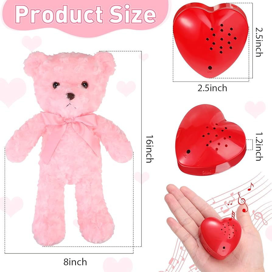 ミュージシャン Hearty Bear Stuffed Toy Amazon.com: 2 Pcs Bear Stuffed Animals with Voice Recorder